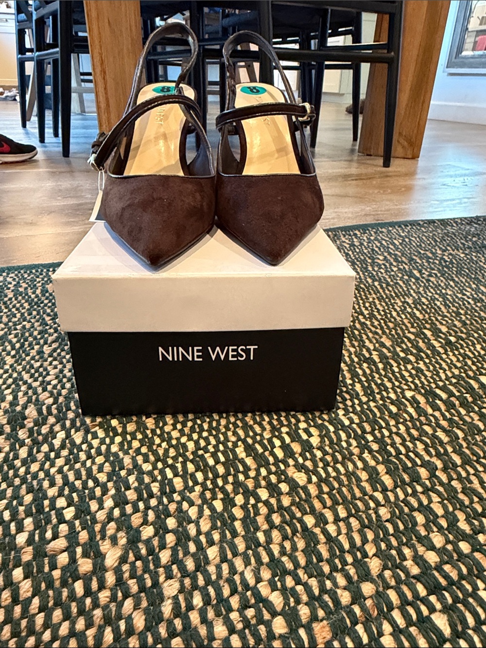 Nine West Brown Pointed-Toe Slingback Heels - Picture 5 of 5